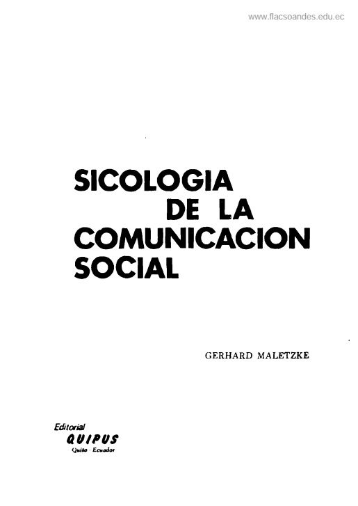 Sicología de la Comunicación Social