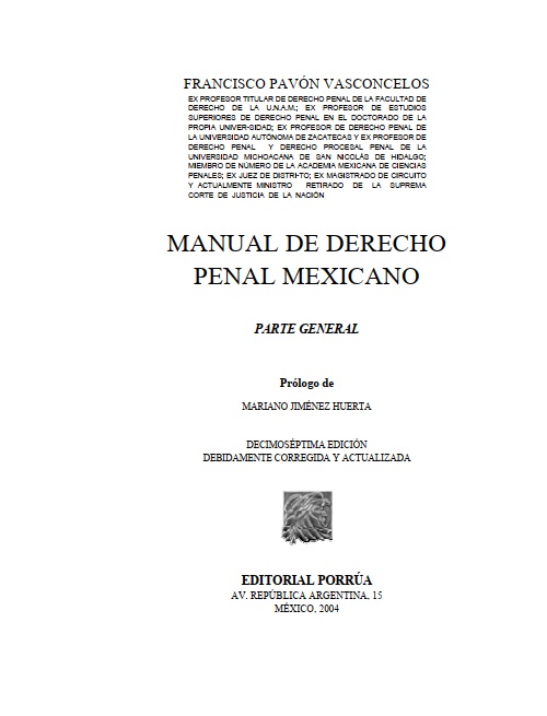 Manual de Derecho Penal Mexicano